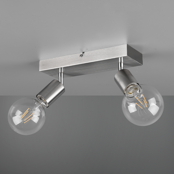 Deckenleuchte Vannes - Eisen - Silber - Flammenanzahl: 2