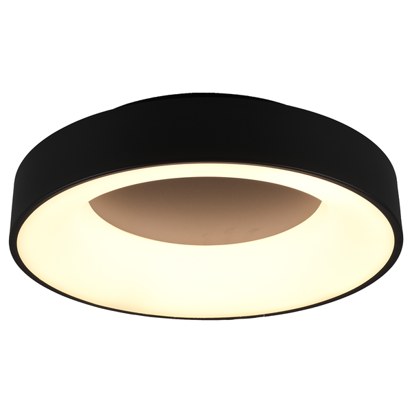 LED-Deckenleuchte Girona - Polyacryl / Eisen - 1-flammig - Schwarz - Durchmesser: 45 cm