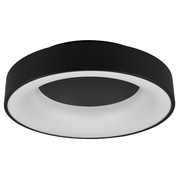 LED-Deckenleuchte Girona - Polyacryl / Eisen - 1-flammig - Schwarz - Durchmesser: 45 cm