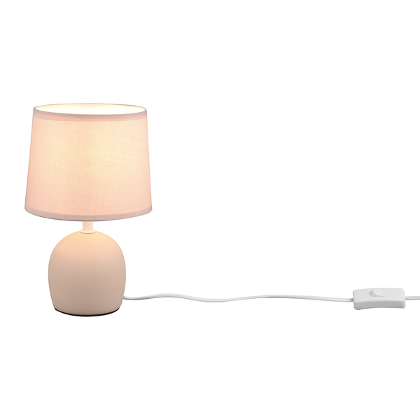 Tischleuchte Malu - Mischgewebe / Keramik - 1-flammig - Beige