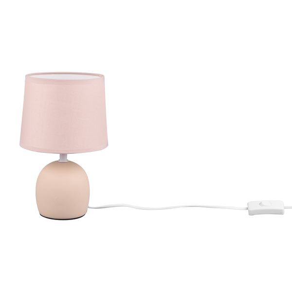 Tischleuchte Malu - Mischgewebe / Keramik - 1-flammig - Beige