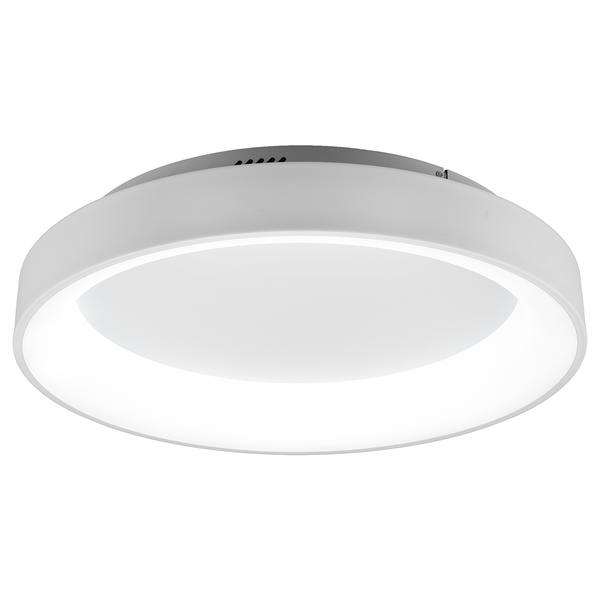 LED-Deckenleuchte Girona - Polyacryl / Eisen - 1-flammig - Weiß - Durchmesser: 60 cm