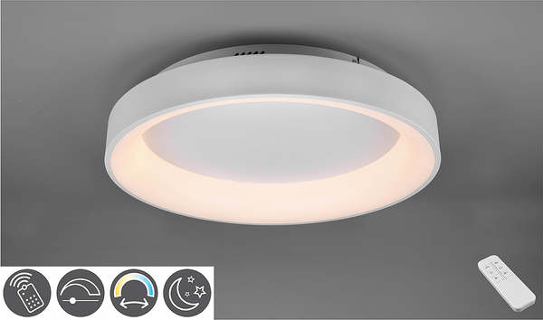 LED-Deckenleuchte Girona - Polyacryl / Eisen - 1-flammig - Weiß - Durchmesser: 60 cm
