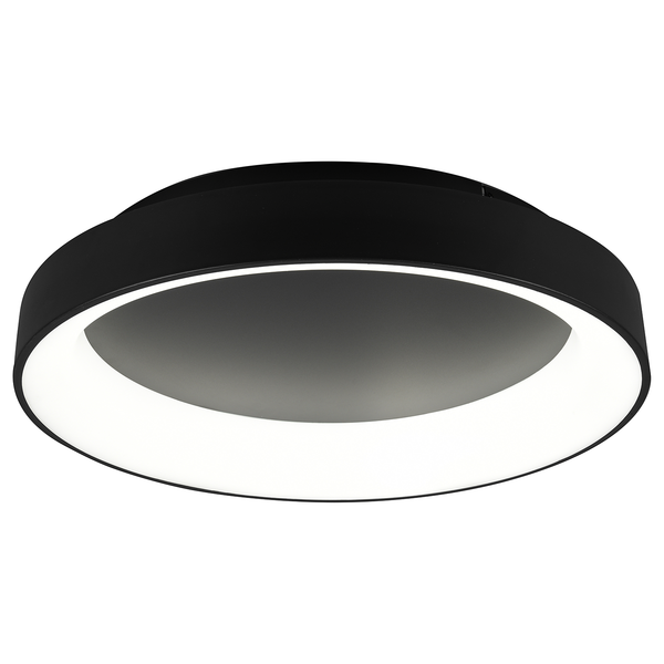 LED-Deckenleuchte Girona - Polyacryl / Eisen - 1-flammig - Schwarz - Durchmesser: 60 cm