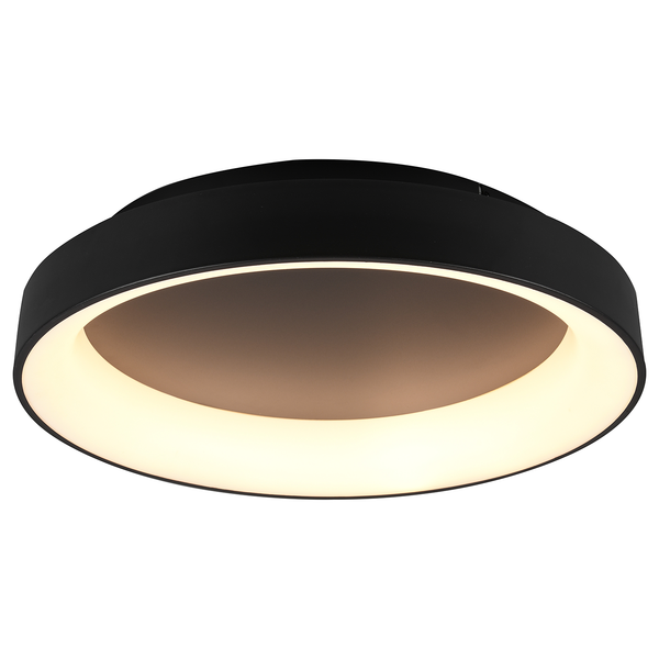 LED-Deckenleuchte Girona - Polyacryl / Eisen - 1-flammig - Schwarz - Durchmesser: 60 cm