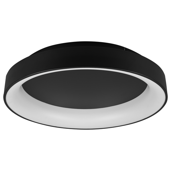 LED-Deckenleuchte Girona - Polyacryl / Eisen - 1-flammig - Schwarz - Durchmesser: 60 cm