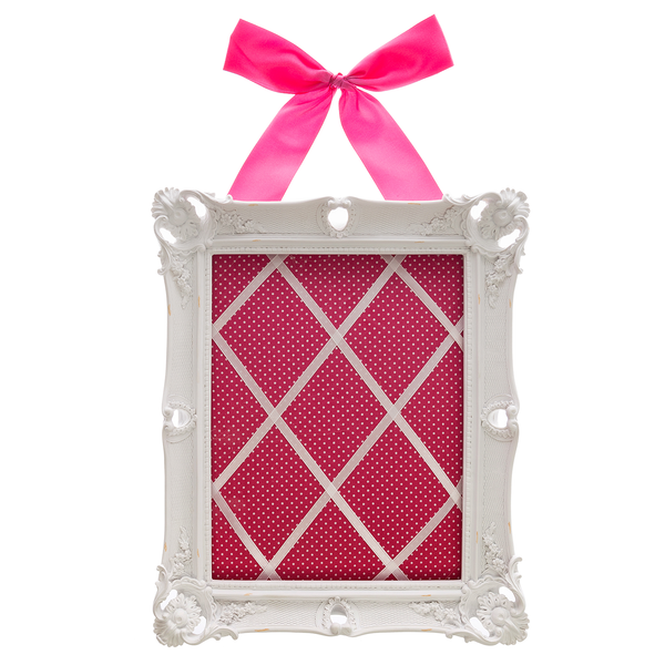 Memo Board Justina - Polyresin - Weiß / Pink
