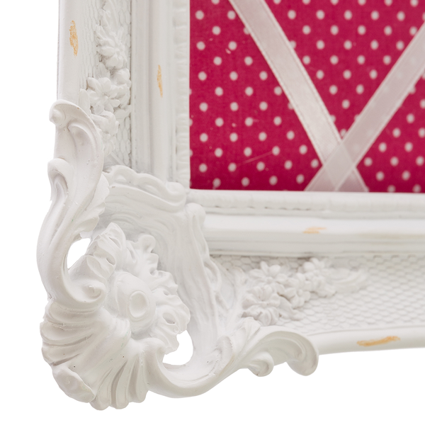 Memo Board Justina - Polyresin - Weiß / Pink