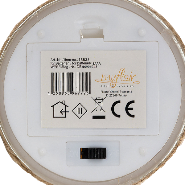 LED-Kerze Kabern - Klarglas / Wachs - Weiß