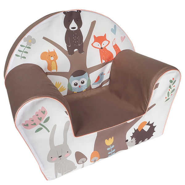 Kindersessel Forest - Braun - Baumwollstoff - 34 x 42 x 51 cm