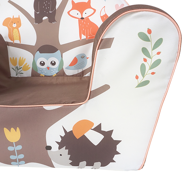 Kindersessel Forest - Braun - Baumwollstoff - 34 x 42 x 51 cm