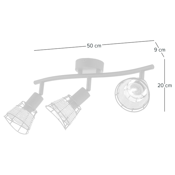 Deckenleuchte Lendum I - Eisen / Rattan - Flammenanzahl: 3