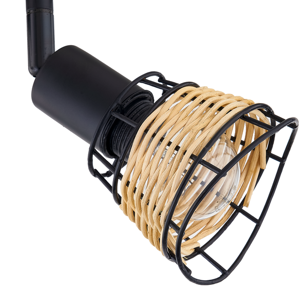 Deckenleuchte Lendum I - Eisen / Rattan - Flammenanzahl: 4