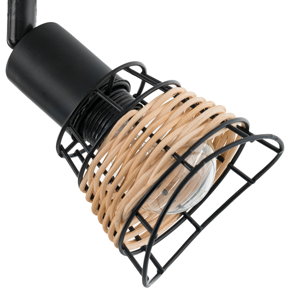 Deckenleuchte Lendum II - Eisen / Rattan - 3-flammig