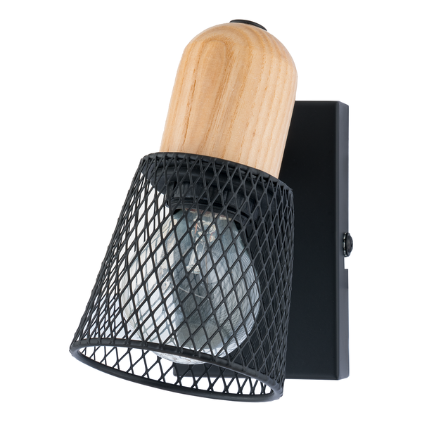 Wandleuchte Tolne - Eisen / Kiefer massiv - 1-flammig