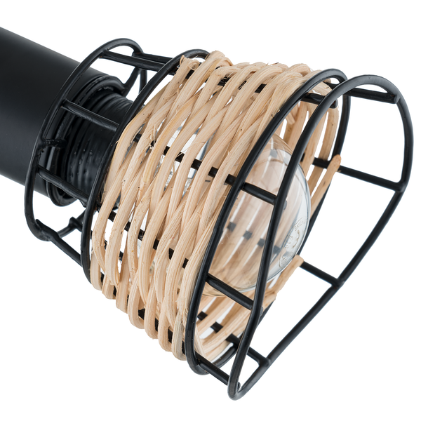 Deckenleuchte Lendum III - Eisen / Rattan - 4-flammig