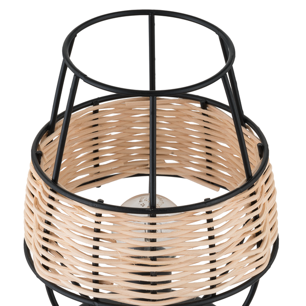Tischleuchte Jerup - Eisen / Rattan  - 1-flammig