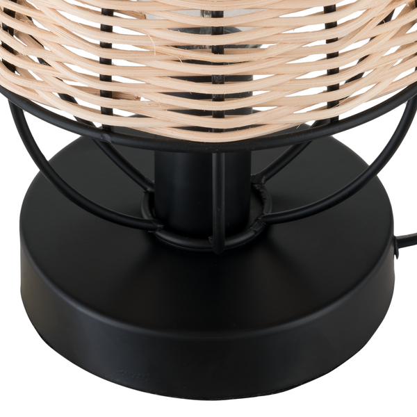 Tischleuchte Jerup - Eisen / Rattan  - 1-flammig