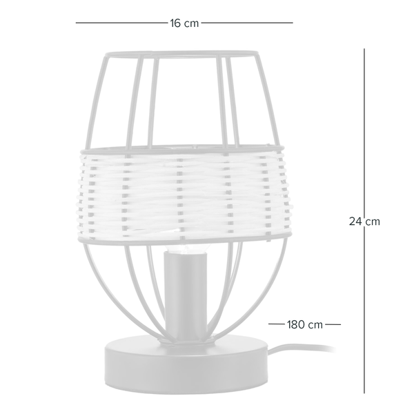 Tischleuchte Jerup - Eisen / Rattan  - 1-flammig
