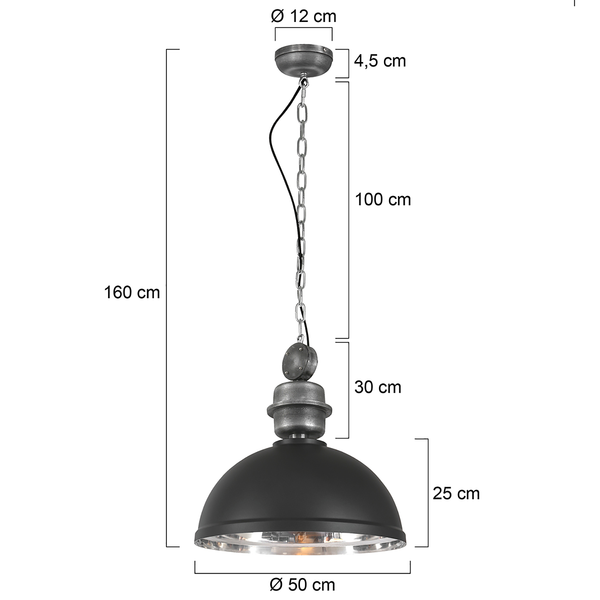 Pendelleuchte Gaeve - Eisen - 1-flammig - Durchmesser: 52 cm