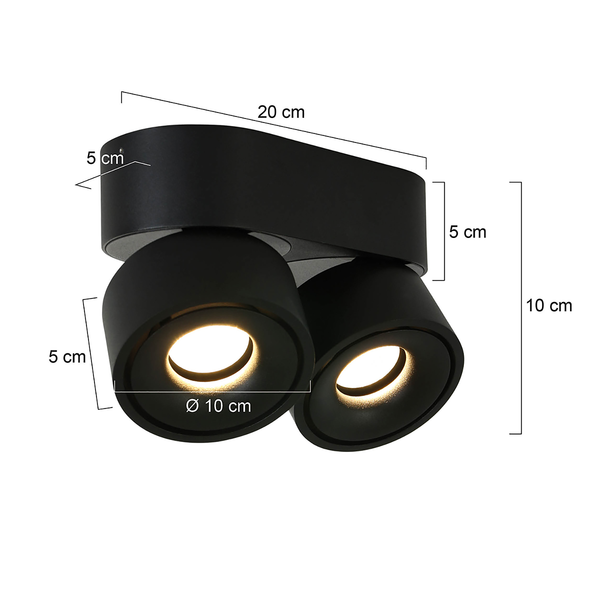LED-Deckenleuchte Fez - Eisen - Flammenanzahl: 2