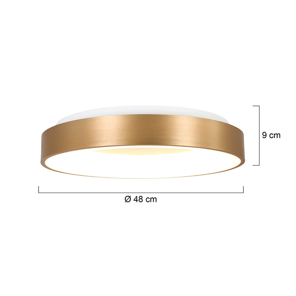 LED-Deckenleuchte Ringlede - Aluminium - Gold - Durchmesser: 48 cm