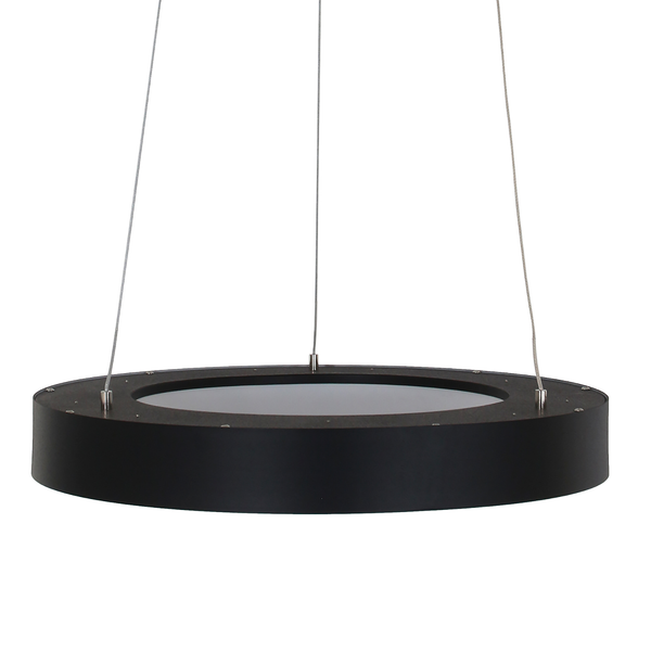 LED-Pendelleuchte Ringlede - Aluminium - 1-flammig - Schwarz - Durchmesser: 48 cm