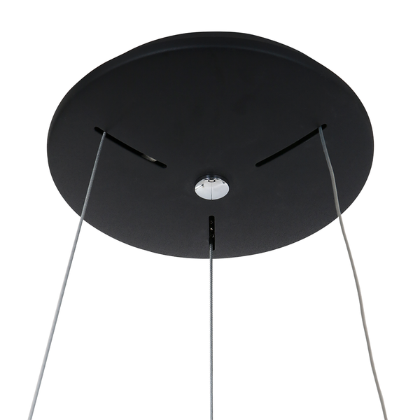 LED-Pendelleuchte Ringlede - Aluminium - 1-flammig - Schwarz - Durchmesser: 48 cm