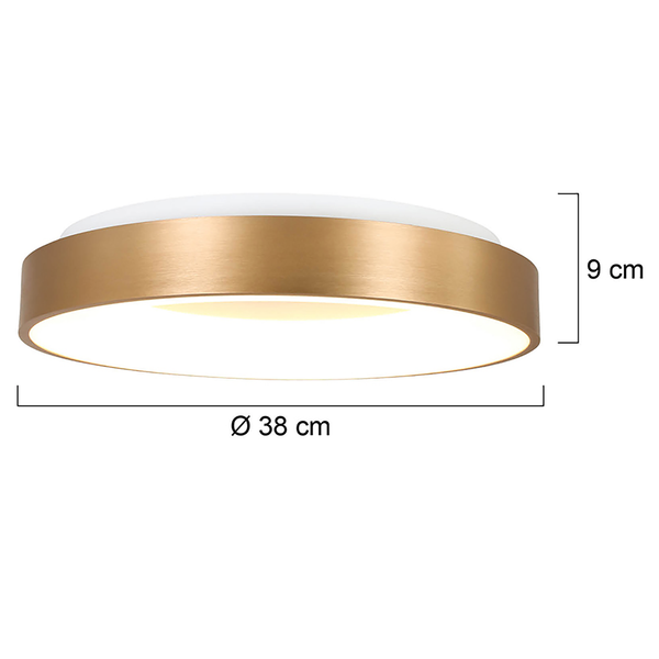 LED-Deckenleuchte Ringlede - Aluminium - Gold - Durchmesser: 38 cm