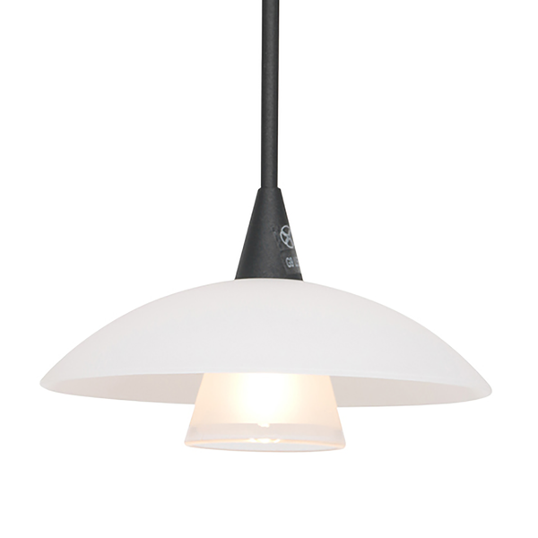 LED-Pendelleuchte Tallerken IV - Milchglas / Eisen - 1-flammig