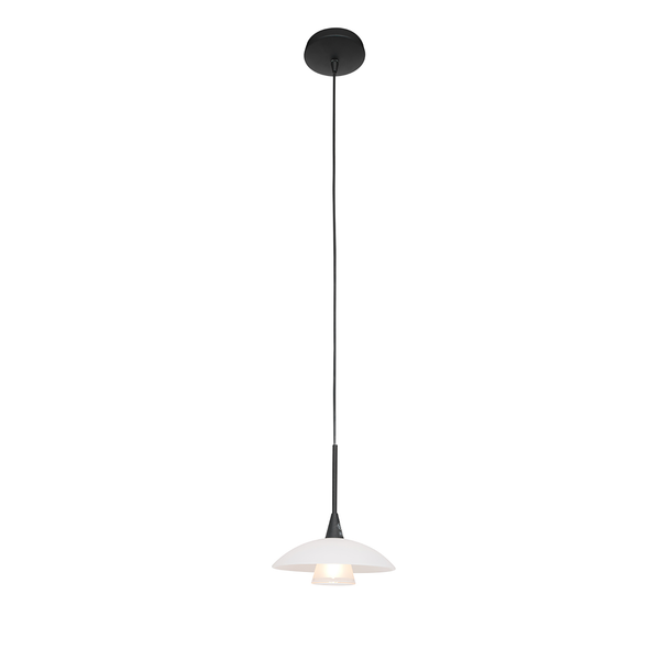 LED-Pendelleuchte Tallerken IV - Milchglas / Eisen - 1-flammig