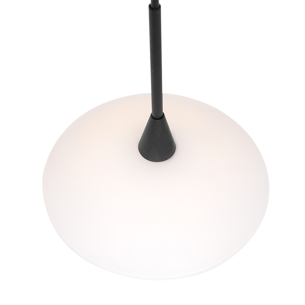 LED-Pendelleuchte Tallerken IV - Milchglas / Eisen - 1-flammig