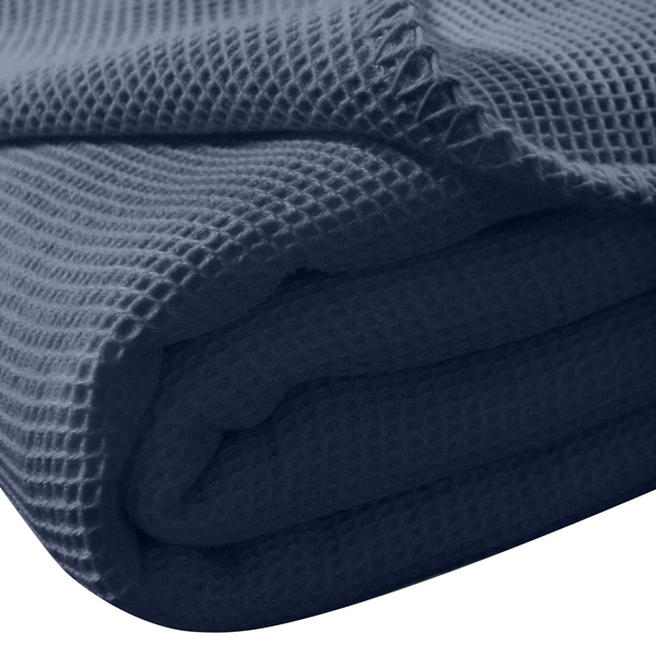 Tagesdecke La Diva Maison - Waffelpique - Marineblau - 150 x 210 cm