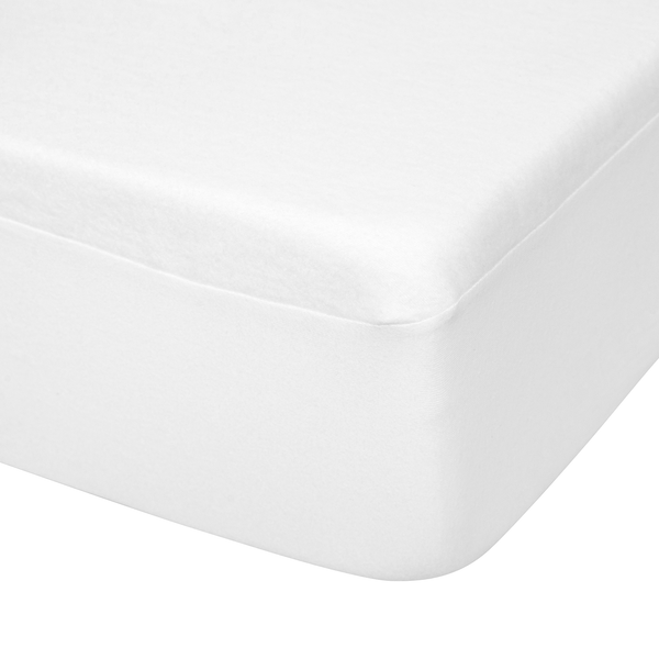 Matratzenschutz Spanntuch Molton-Kalmuck - Moltongewebe - Weiß - 180 x 200 cm
