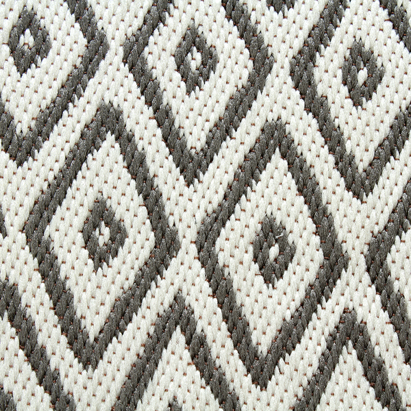 In-/Outdoorteppich Loki - Kunstfaser - Elfenbein / Grau - 80 x 150 cm