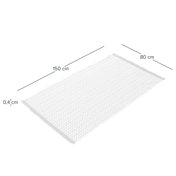 In-/Outdoorteppich Loki - Kunstfaser - Elfenbein / Grau - 80 x 150 cm