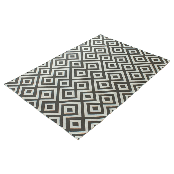 In-/Outdoorteppich Saal - Kunstfaser - Elfenbein / Grau - 80 x 150 cm