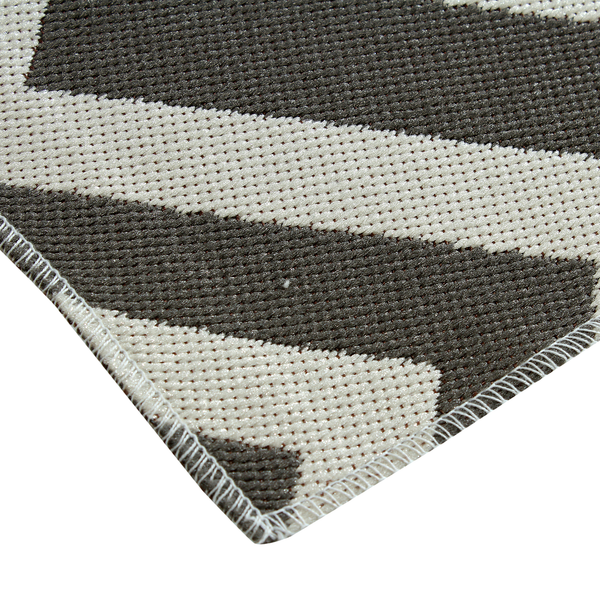 In-/Outdoorteppich Saal - Kunstfaser - Elfenbein / Grau - 80 x 150 cm