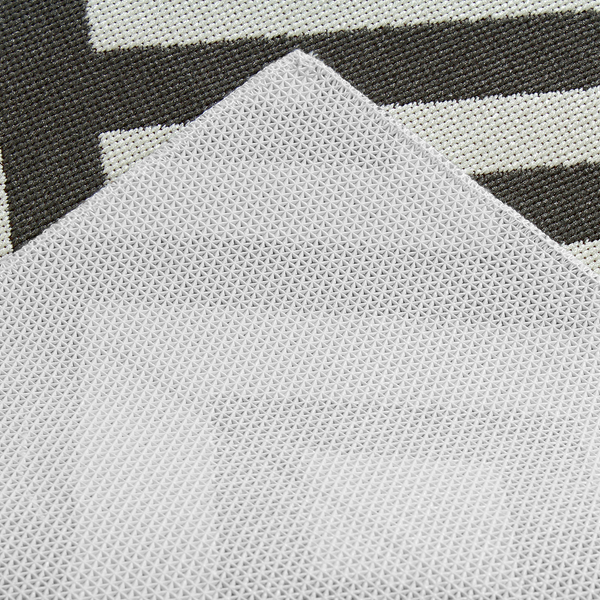 In-/Outdoorteppich Saal - Kunstfaser - Elfenbein / Grau - 80 x 150 cm