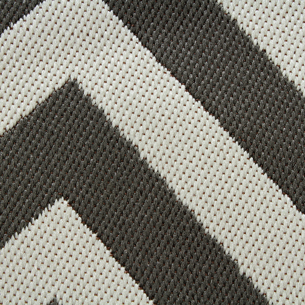 In-/Outdoorteppich Saal - Kunstfaser - Elfenbein / Grau - 80 x 150 cm