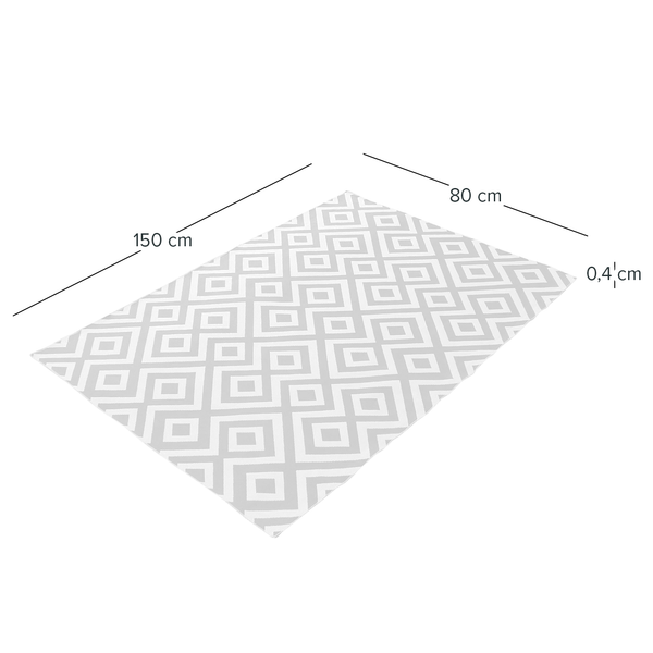 In-/Outdoorteppich Saal - Kunstfaser - Elfenbein / Grau - 80 x 150 cm