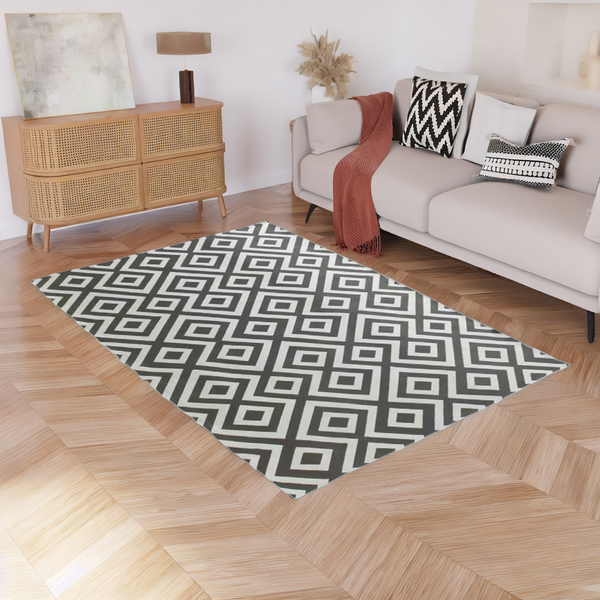 In-/Outdoorteppich Saal - Kunstfaser - Elfenbein / Grau - 80 x 150 cm