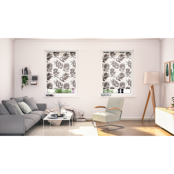 Klemmfix Rollo Black Watercolor Branches - Polyester - Schwarz - 80 x 150 cm