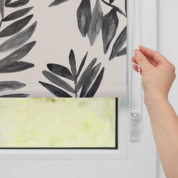 Klemmfix Rollo Black Watercolor Branches - Polyester - Schwarz - 80 x 150 cm