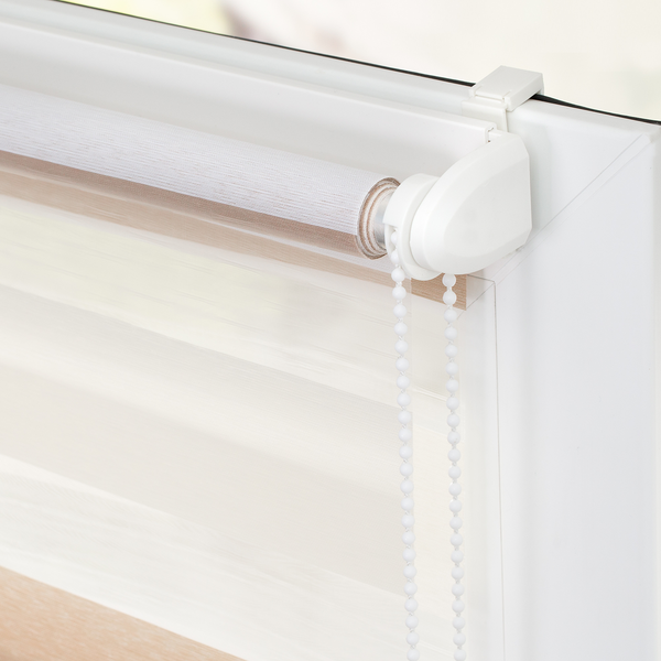 Duo-Rollo Klemmfix III - Polyester - Beige / Weiß - 100 x 150 cm