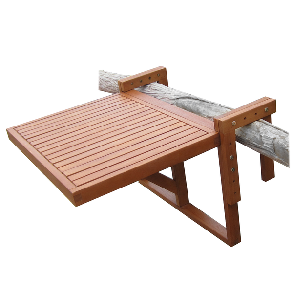 Balkon-Hängetischset Berkeley (3-teilig) - Eukalyptus - Braun