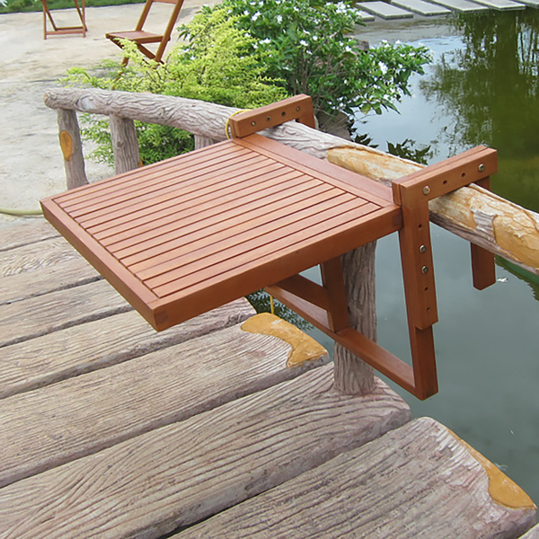 Balkon-Hängetischset Berkeley (3-teilig) - Eukalyptus - Braun