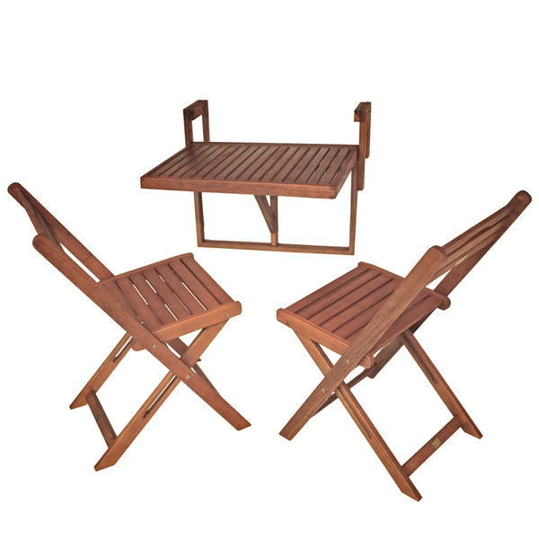 Balkon-Hängetisch Berkeley - Eukalyptus - Braun