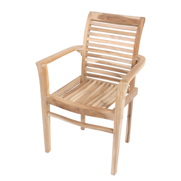 Stapelstuhl Java (2er-Set) - Teakholz - Braun