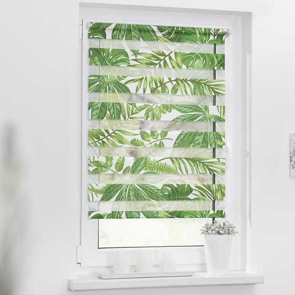 Klemmfix Duo Rollo Blätter - Polyester - Grün - 100 x 150 cm